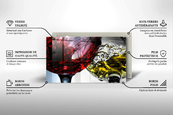 Üveg vágódeszka Pohár bor