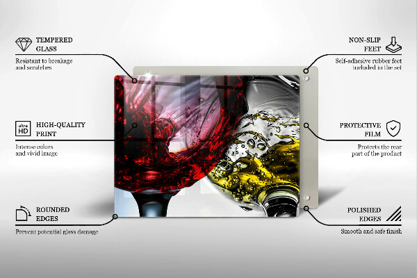 Üveg vágódeszka Pohár bor