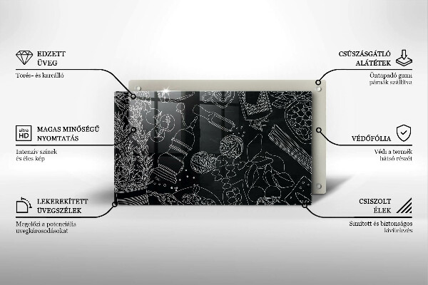 Üveg vágódeszka Konyhai kiegészítők