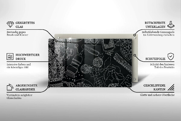 Üveg vágódeszka Konyhai kiegészítők