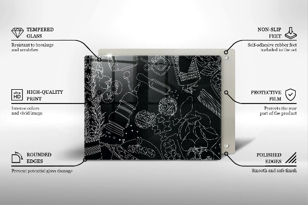 Üveg vágódeszka Konyhai kiegészítők