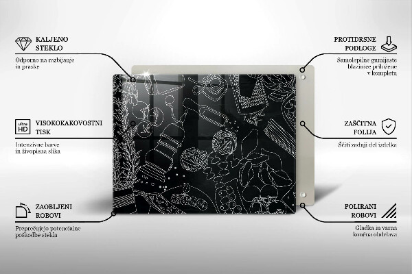 Üveg vágódeszka Konyhai kiegészítők