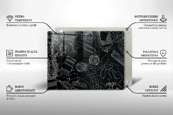 Üveg vágódeszka Konyhai kiegészítők