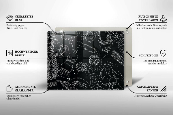 Üveg vágódeszka Konyhai kiegészítők