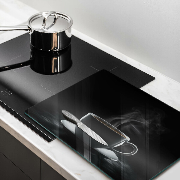 Üveg vágódeszka Forró csésze kávé