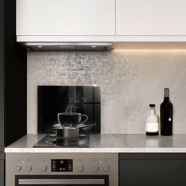 Üveg vágódeszka Forró csésze kávé