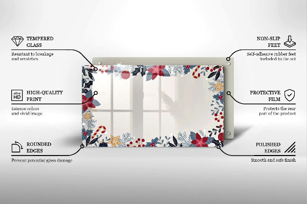 Üveg vágódeszka karácsonyi díszek