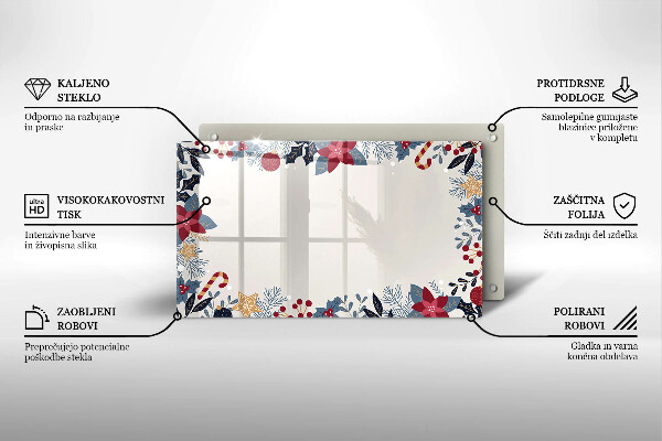 Üveg vágódeszka karácsonyi díszek