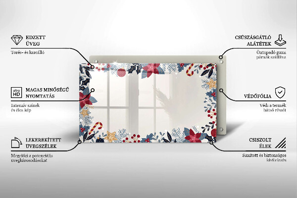 Üveg vágódeszka karácsonyi díszek