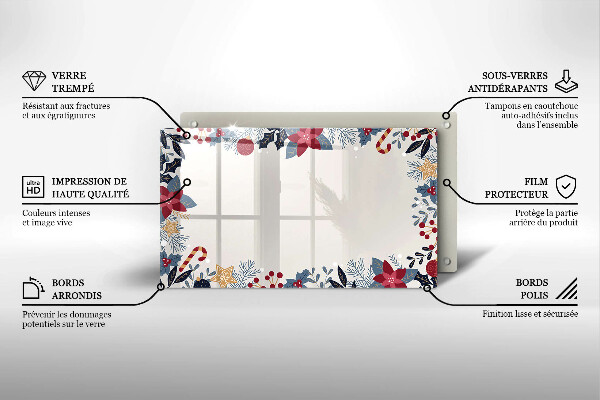 Üveg vágódeszka karácsonyi díszek