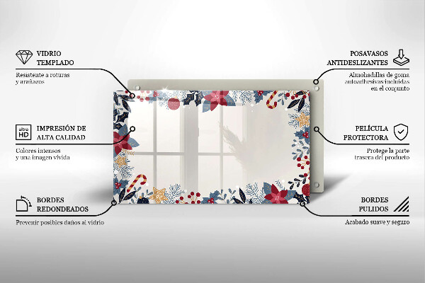 Üveg vágódeszka karácsonyi díszek