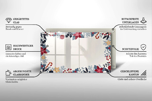 Üveg vágódeszka karácsonyi díszek