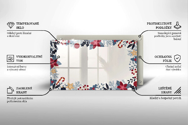 Üveg vágódeszka karácsonyi díszek