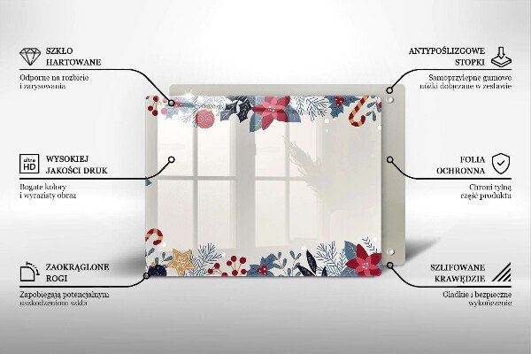 Üveg vágódeszka karácsonyi díszek