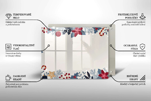 Üveg vágódeszka karácsonyi díszek