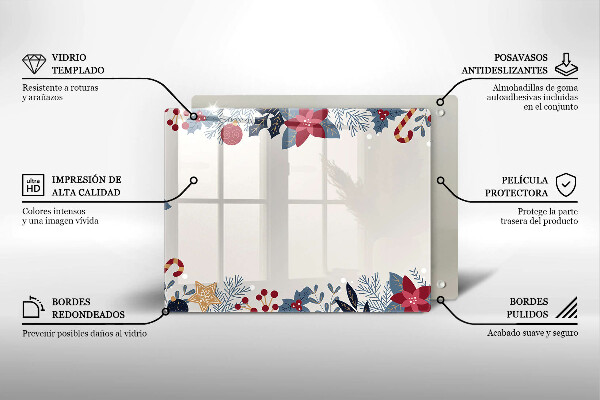 Üveg vágódeszka karácsonyi díszek