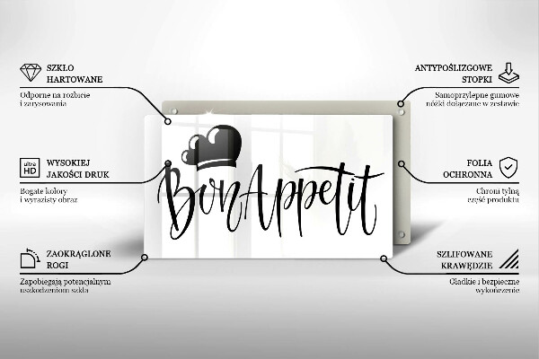 Üveg vágódeszka Bon Appetit