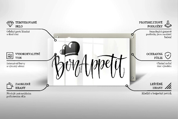 Üveg vágódeszka Bon Appetit