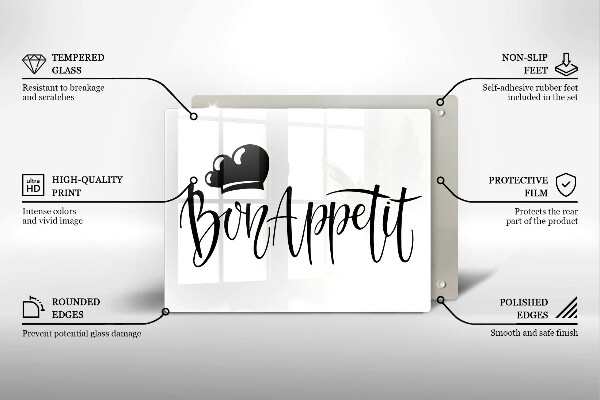 Üveg vágódeszka Bon Appetit