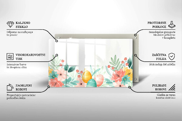 Üveg vágódeszka húsvéti tojás