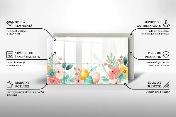 Üveg vágódeszka húsvéti tojás