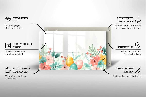 Üveg vágódeszka húsvéti tojás