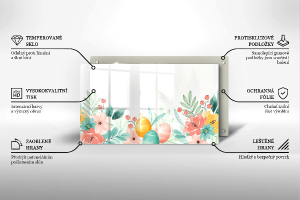 Üveg vágódeszka húsvéti tojás