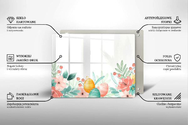 Üveg vágódeszka húsvéti tojás