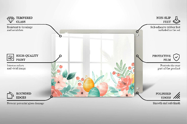 Üveg vágódeszka húsvéti tojás