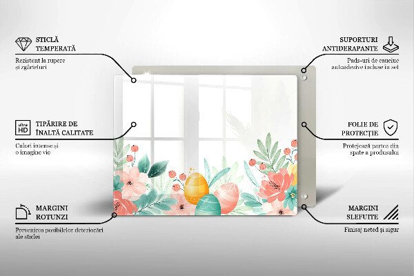 Üveg vágódeszka húsvéti tojás