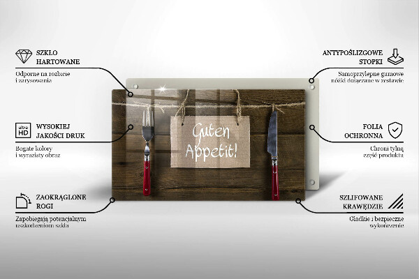 Üveg vágódeszka Guten Apetit