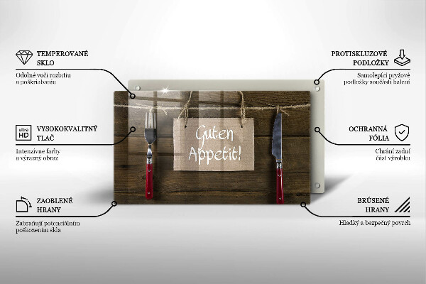 Üveg vágódeszka Guten Apetit