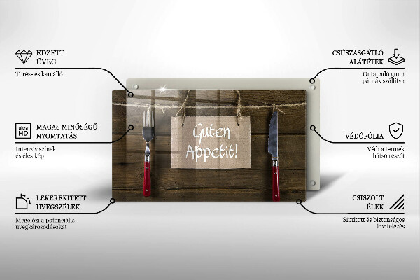 Üveg vágódeszka Guten Apetit