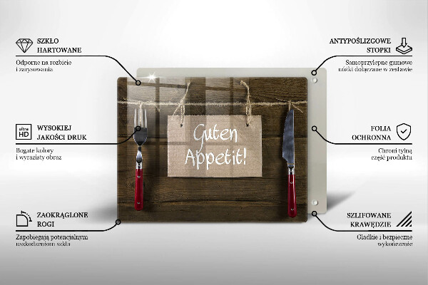 Üveg vágódeszka Guten Apetit