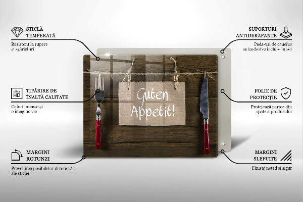 Üveg vágódeszka Guten Apetit