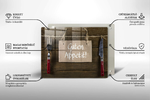 Üveg vágódeszka Guten Apetit