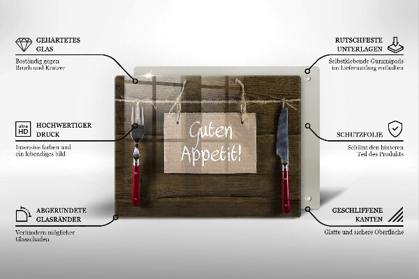 Üveg vágódeszka Guten Apetit