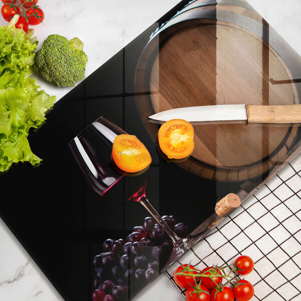 Üveg vágódeszka Hordós borospohár