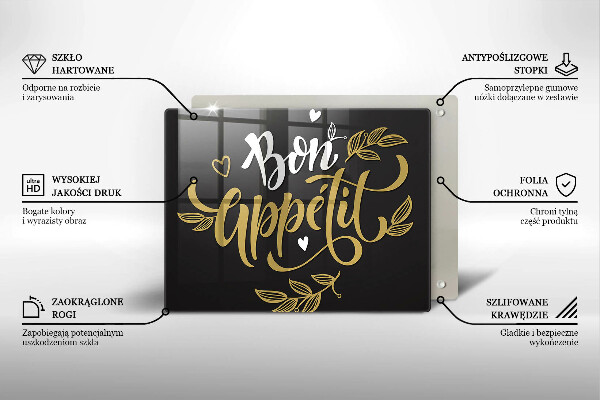 Üveg vágódeszka Bon Appetit