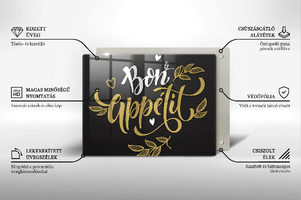 Üveg vágódeszka Bon Appetit