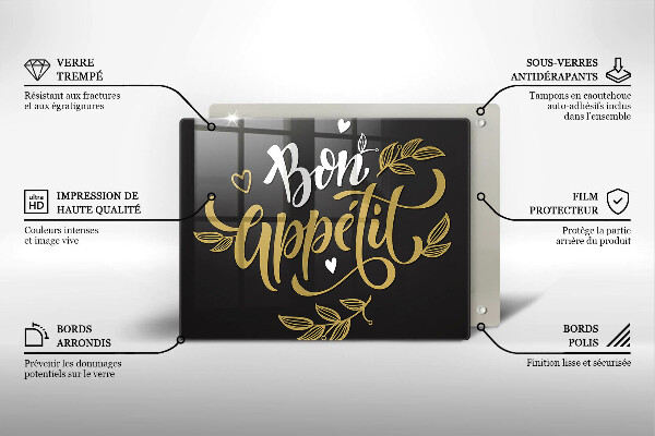 Üveg vágódeszka Bon Appetit