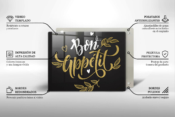 Üveg vágódeszka Bon Appetit