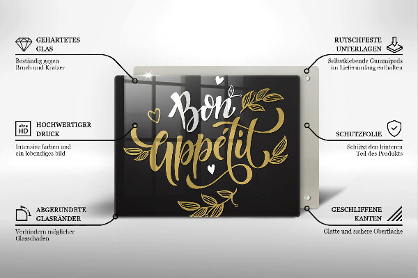 Üveg vágódeszka Bon Appetit