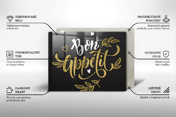 Üveg vágódeszka Bon Appetit