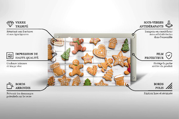 Üveg vágódeszka Karácsonyi mézeskalács