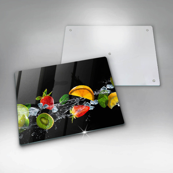 Üveg vágódeszka Gyümölcsök vízben