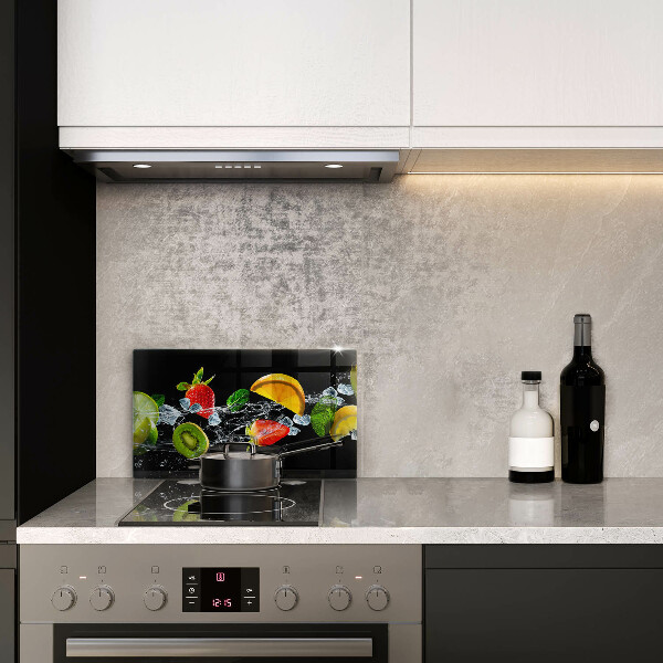 Üveg vágódeszka Gyümölcsök vízben