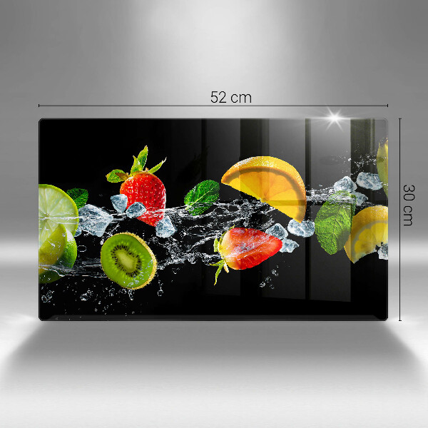 Üveg vágódeszka Gyümölcsök vízben