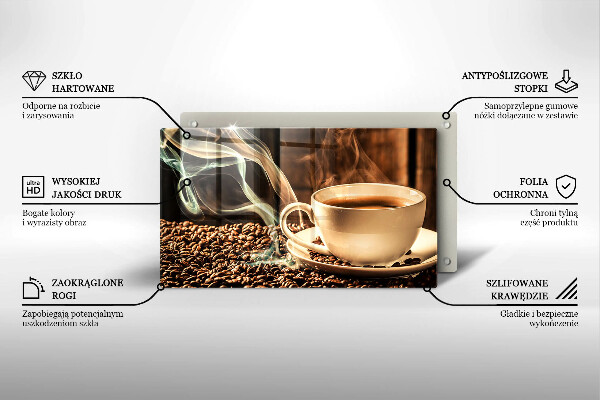 Üveg vágódeszka Csésze és kávébab