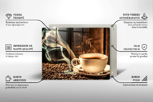 Üveg vágódeszka Csésze és kávébab